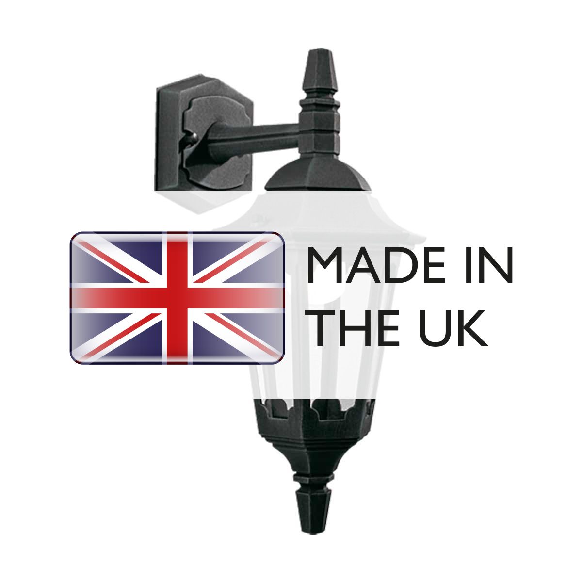 Elstead Parish Mini Single Down Wall Lantern - Black