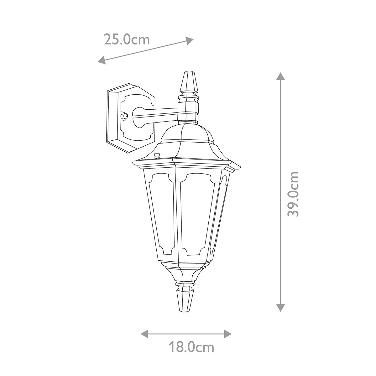 Elstead Parish Mini Single Down Wall Lantern - Black
