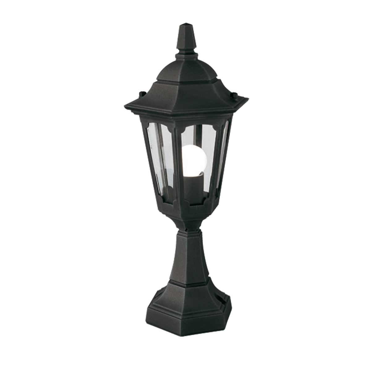 Elstead Parish Mini Single Pedestal Lantern - Black