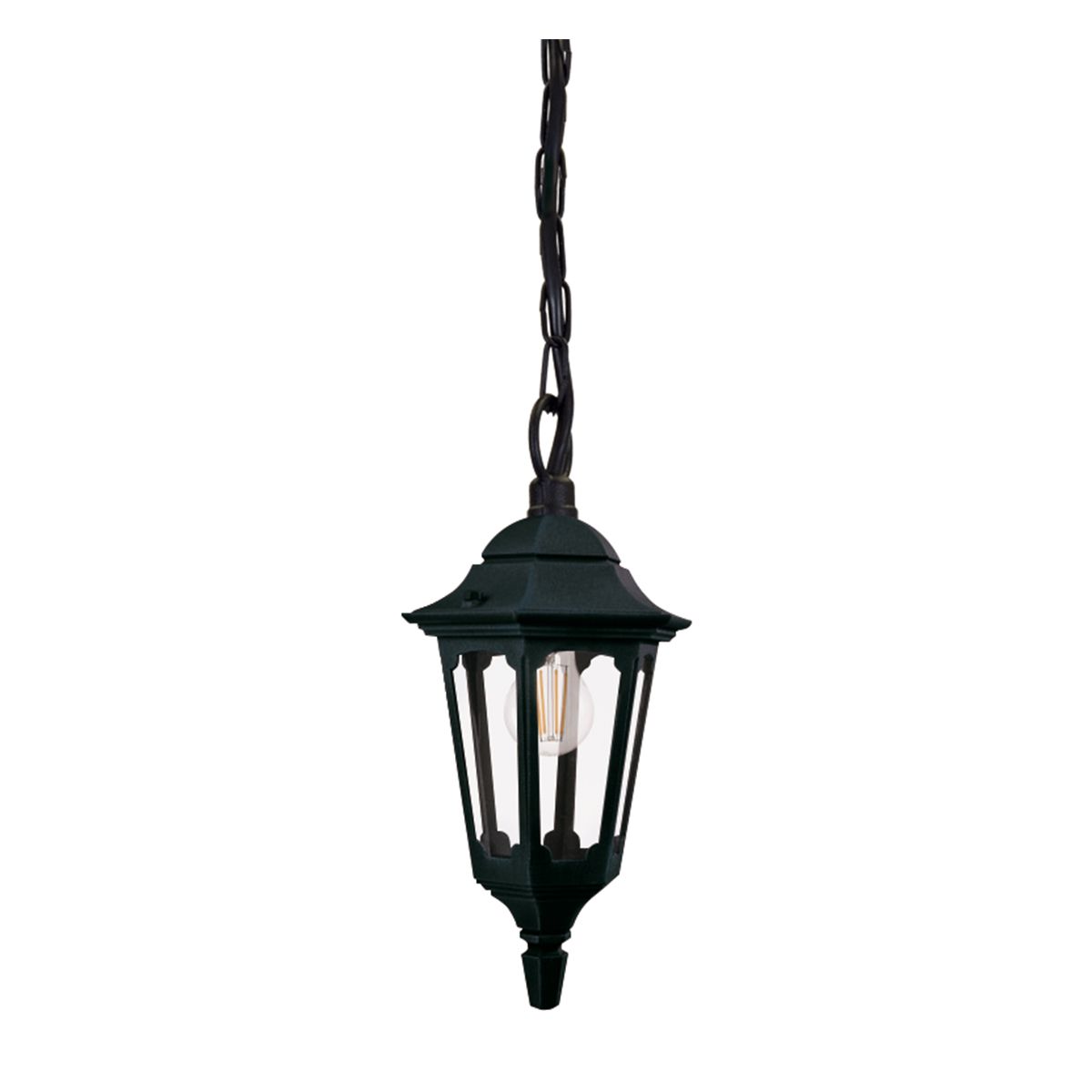 Elstead Parish Mini 1 Light Chain Lantern - Black