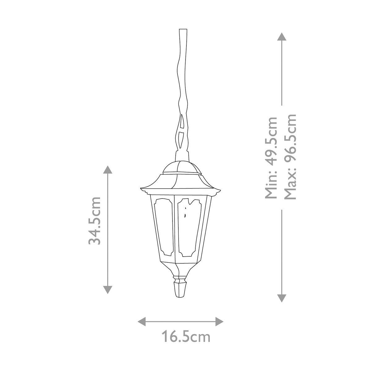 Elstead Parish Mini 1 Light Chain Lantern - Black