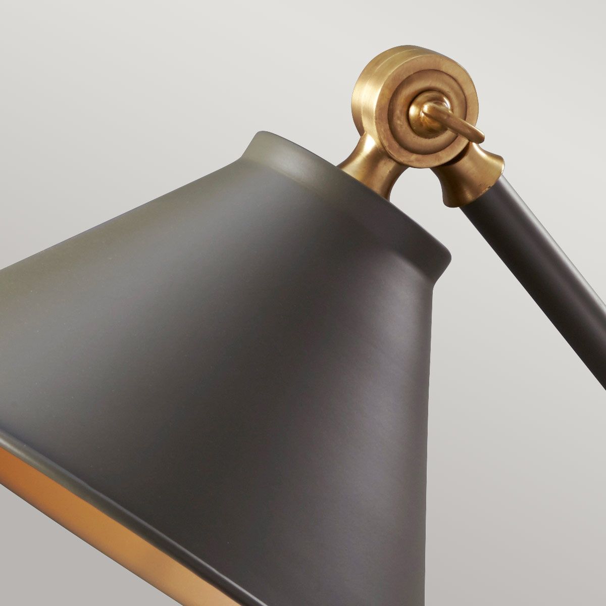 Elstead Provence Element Single Mini Table Lamp - Dark Grey & Aged Brass