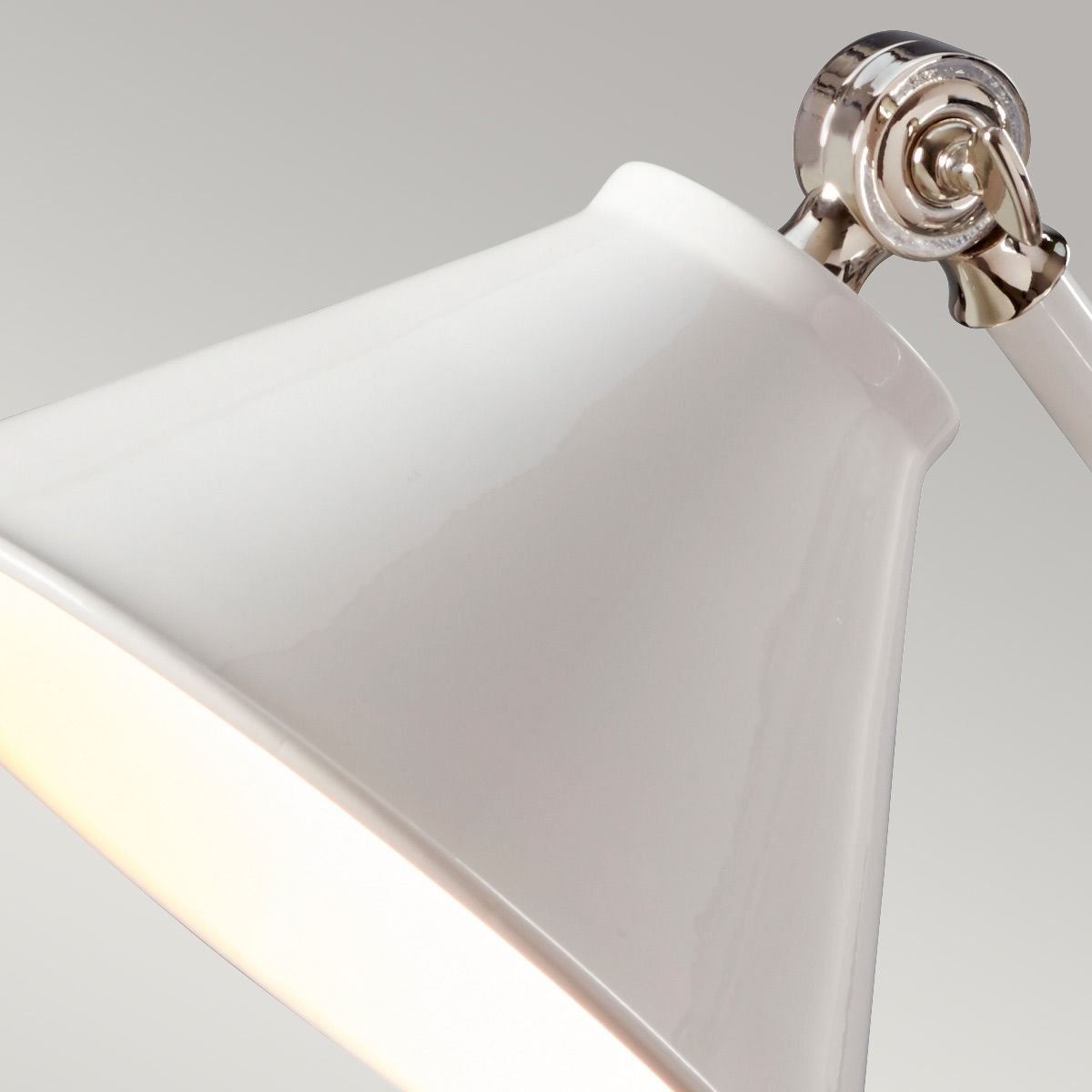 Elstead Provence Element Single Mini Table Lamp - White & Polished Nickel