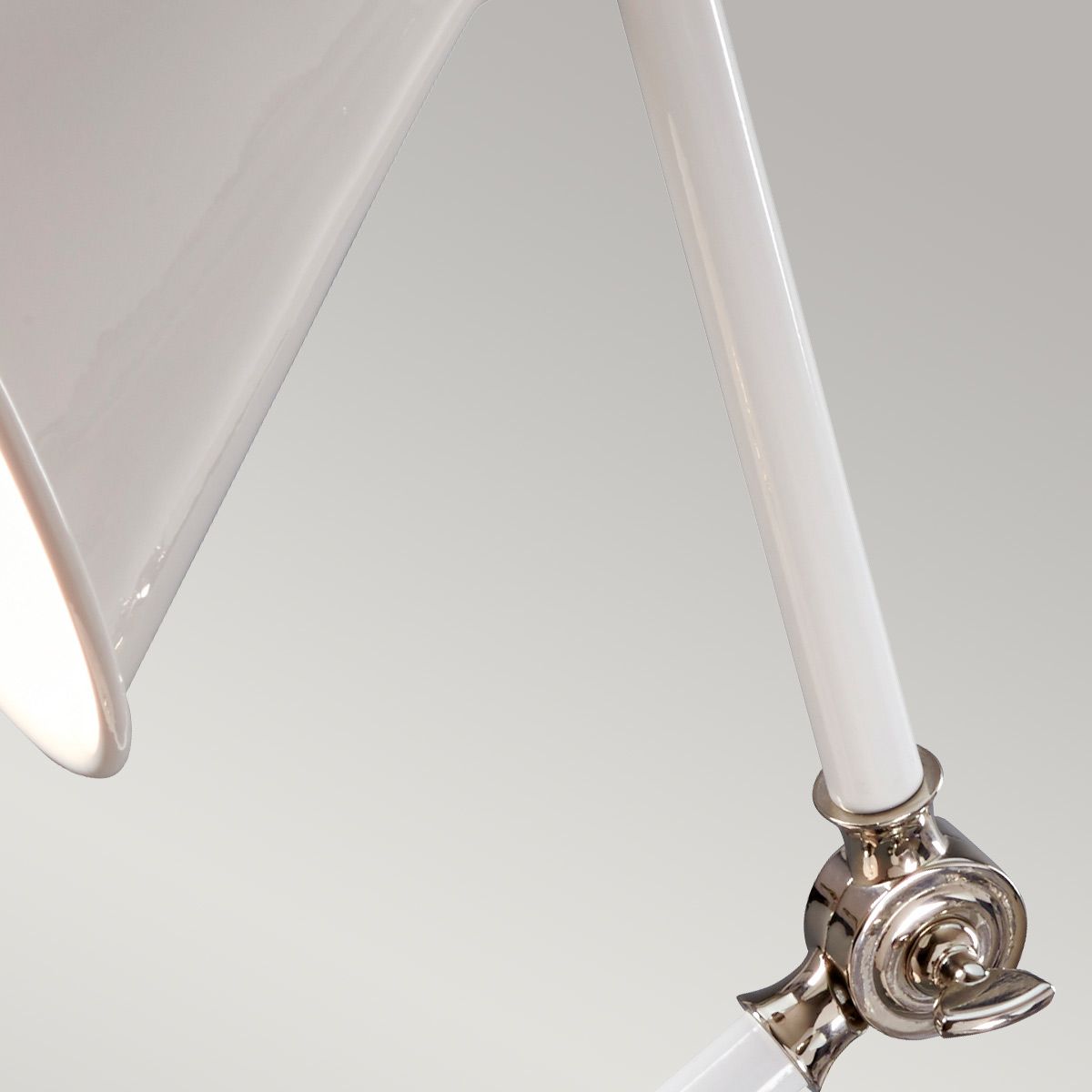 Elstead Provence Element Single Mini Table Lamp - White & Polished Nickel