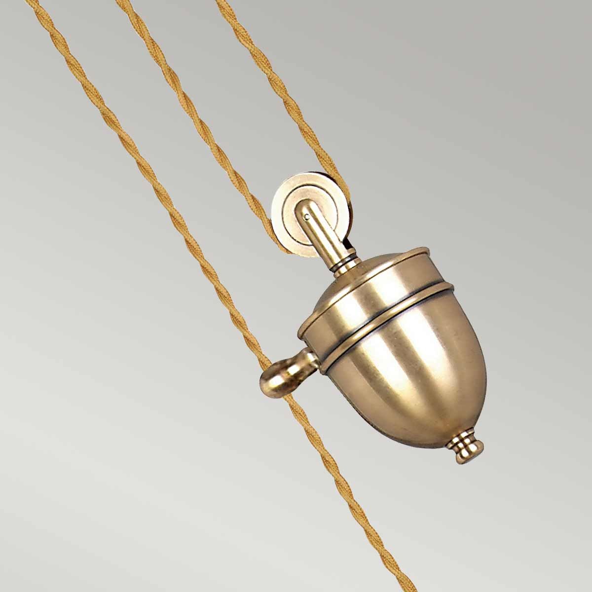 Elstead Provence Single Rise and Fall Pendant - Aged Brass