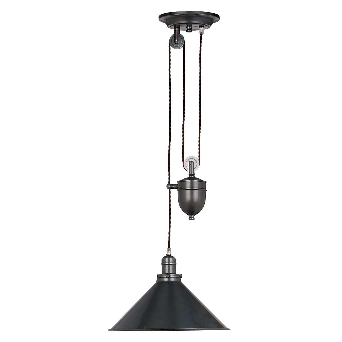 Elstead Provence Single Rise and Fall Pendant - Old Bronze