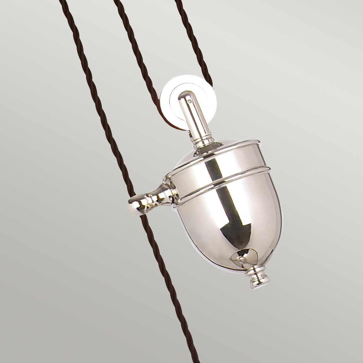 Elstead Provence Single Rise and Fall Pendant - Polished Nickel