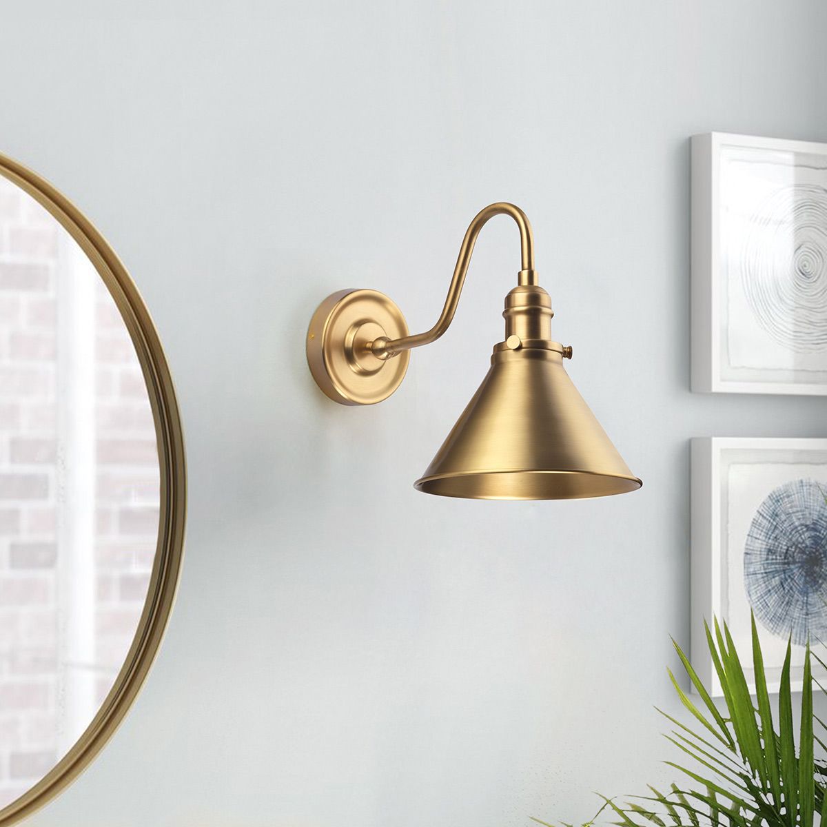 Elstead Provence Single Wall Light - Aged Brass