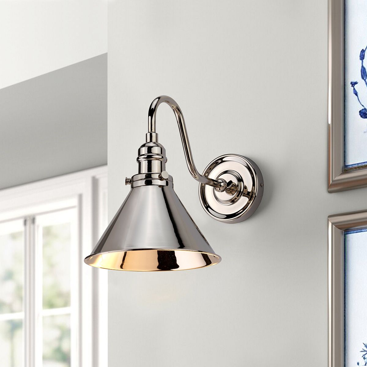 Elstead Provence Single Wall Light - Polished Nickel