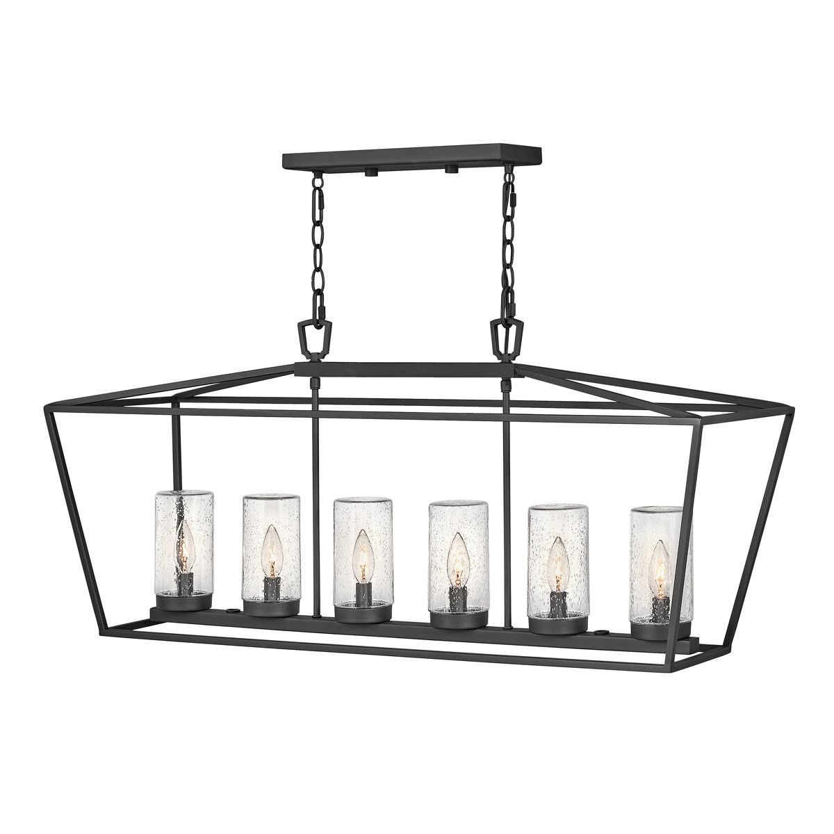 Quintiesse Alford Place 6 Light Outdoor Linear Pendant - Museum Black