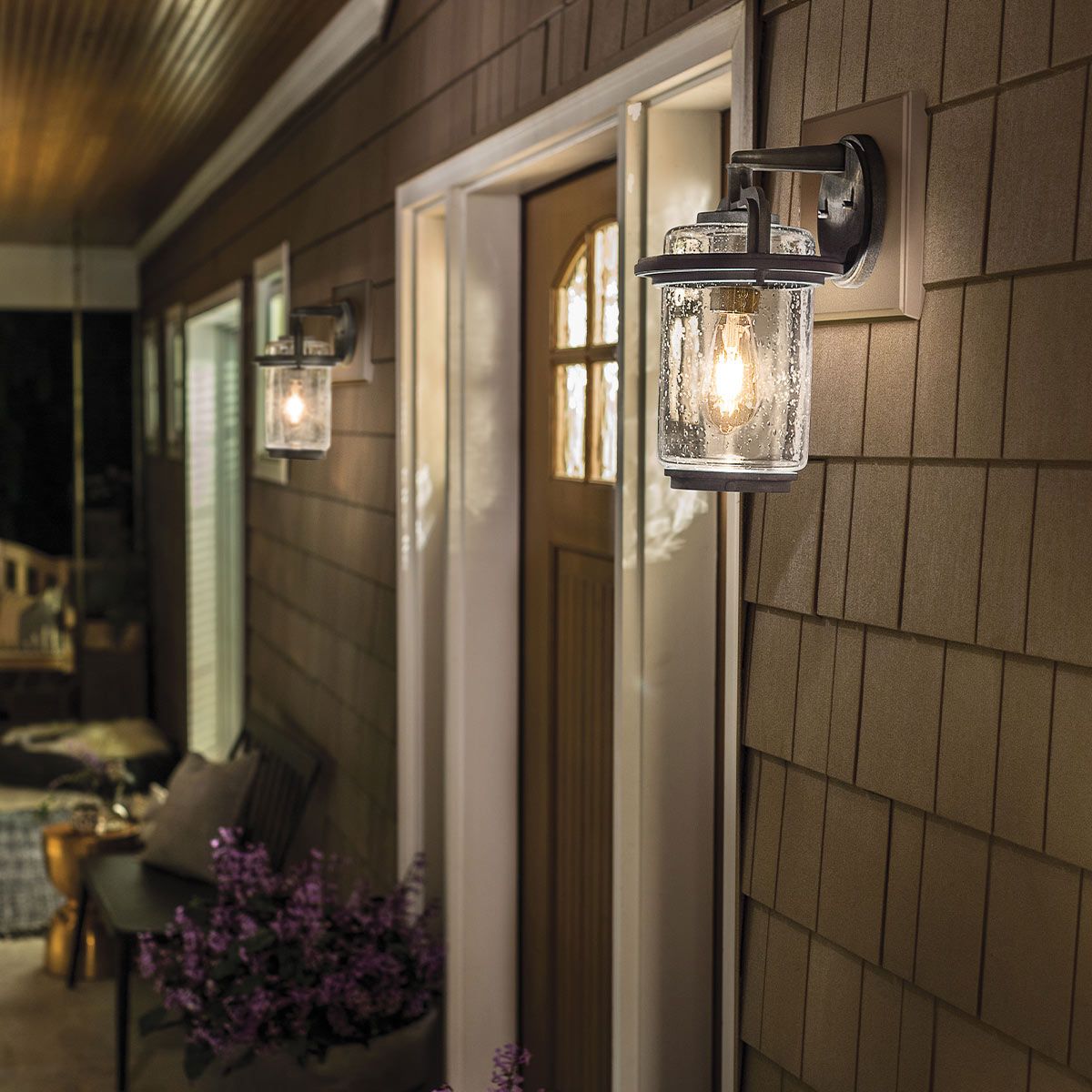 Quintiesse Andover Single Medium Wall Lantern - Weathered Zinc