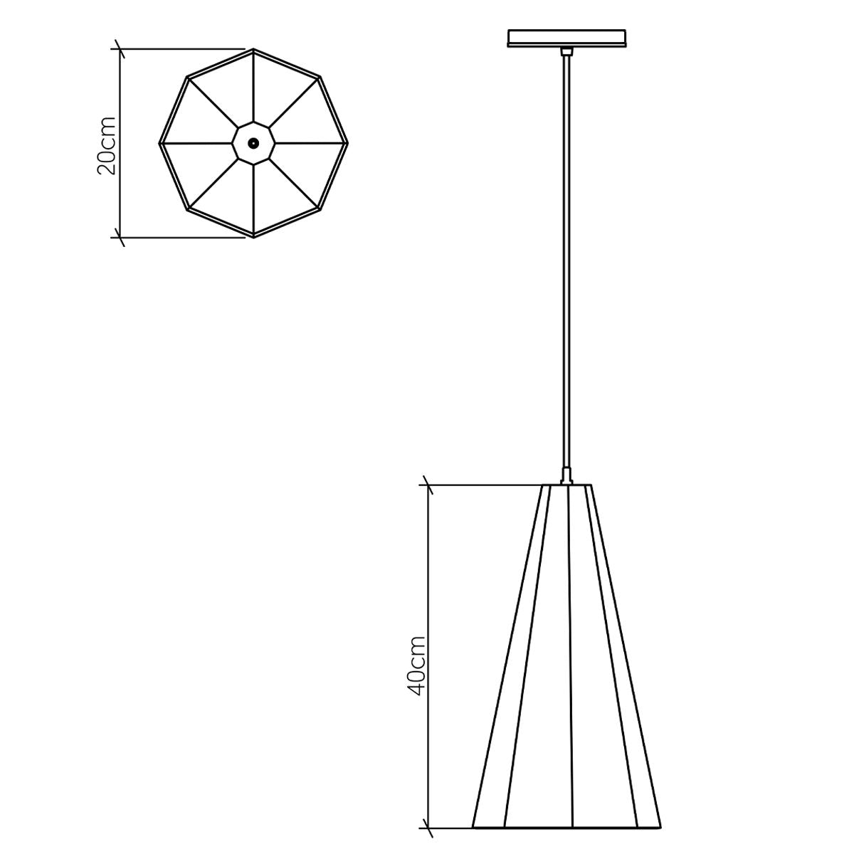 Quintiesse Angular Pendant Light - Teak Veneer
