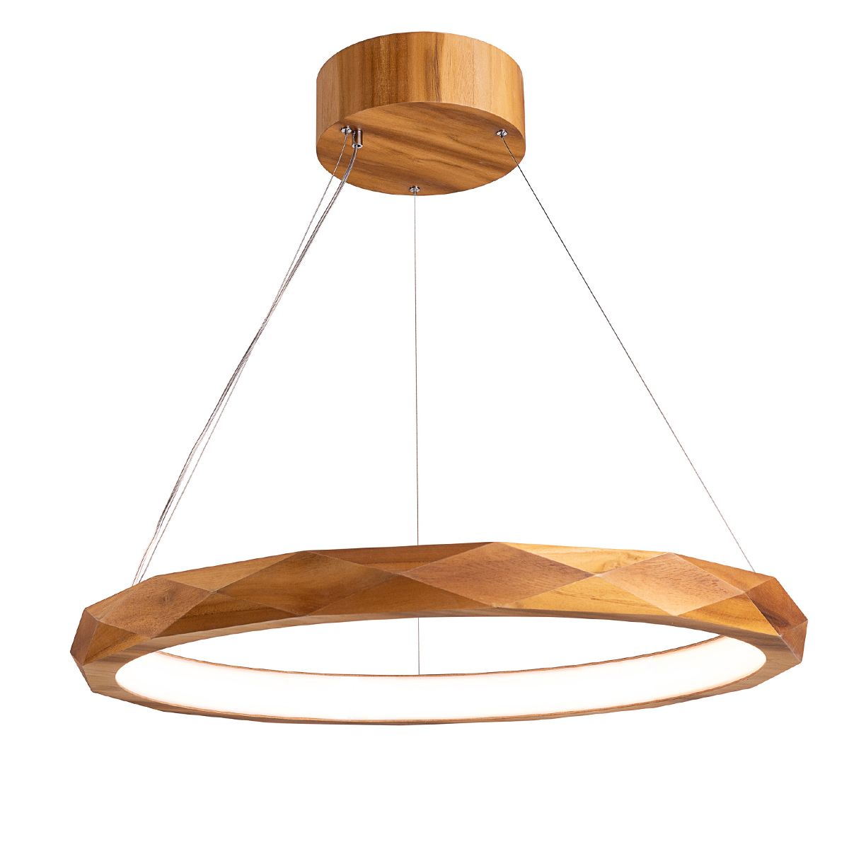Quintiesse Angular LED Pendant Light - Teak Veneer