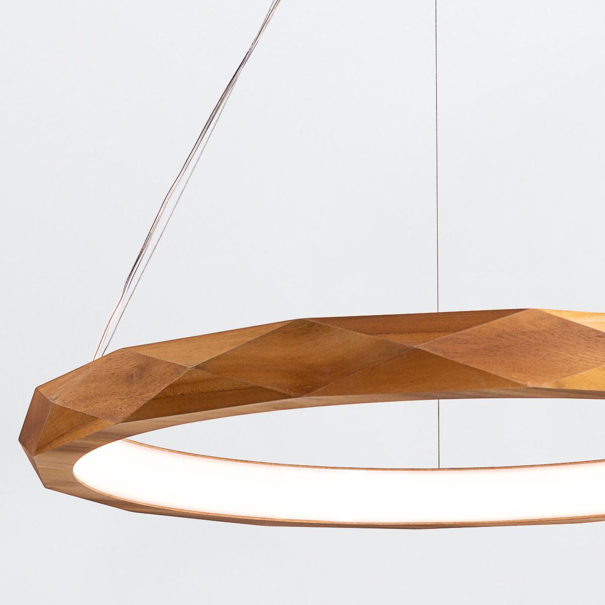 Quintiesse Angular LED Pendant Light - Teak Veneer