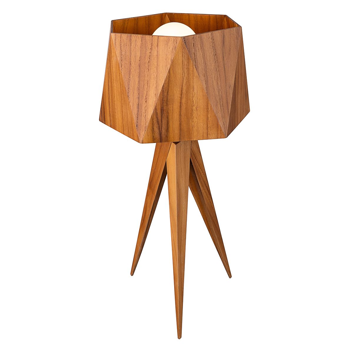 Quintiesse Angular Table Lamp - Teak Veneer