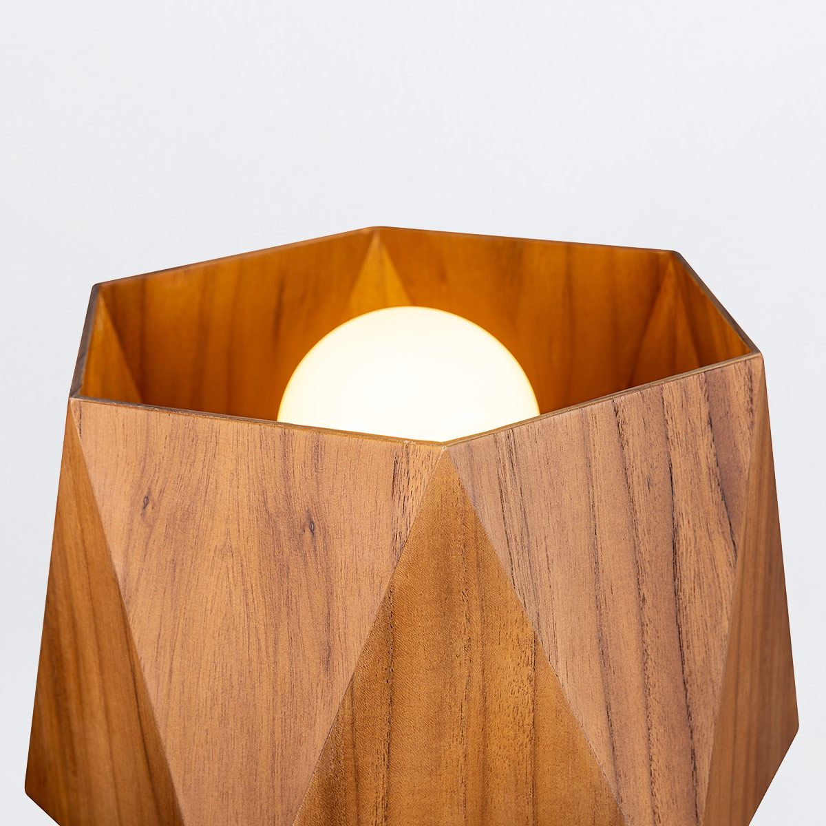 Quintiesse Angular Table Lamp - Teak Veneer