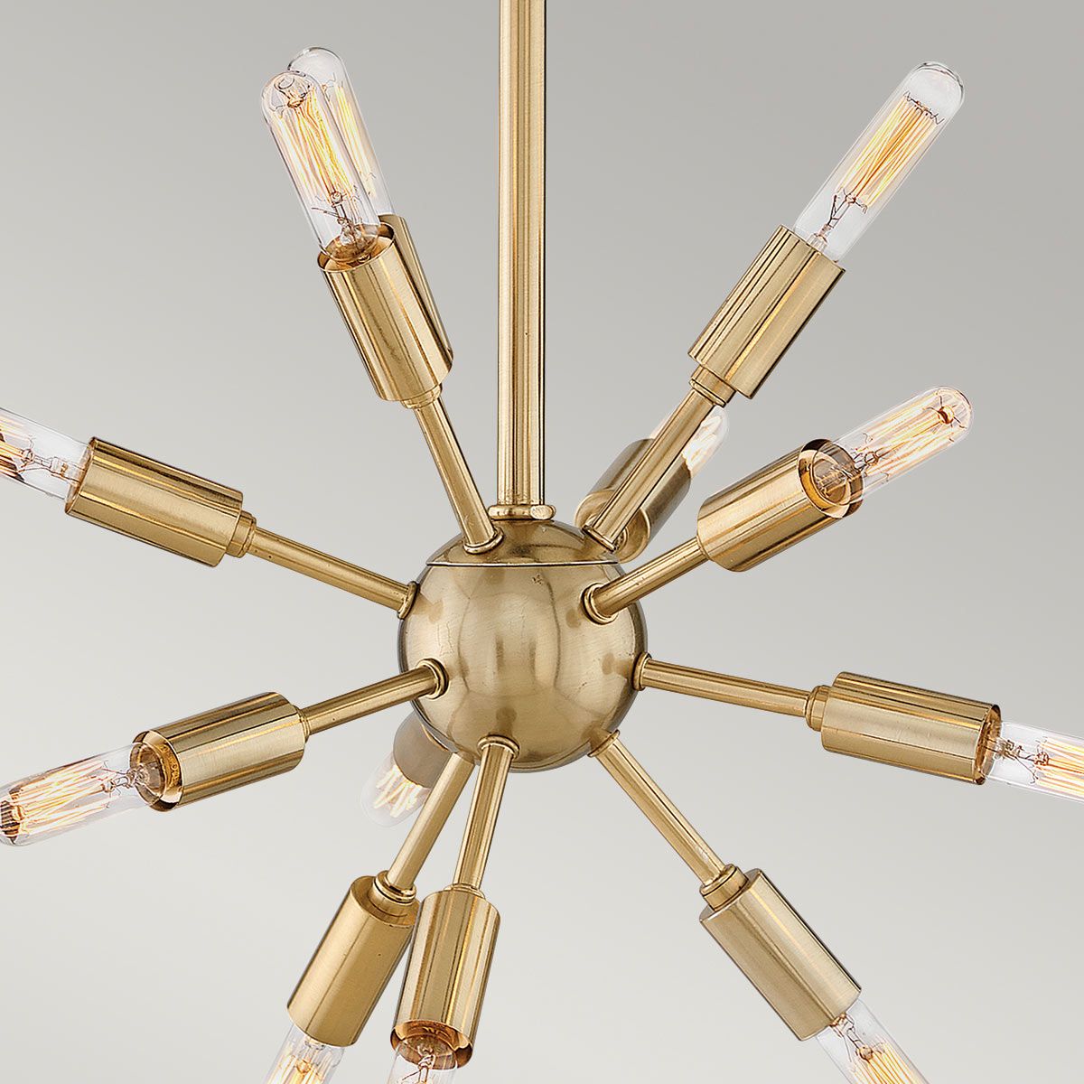 Quintiesse Aros 12 Light Pendant - Black & Warm Brass