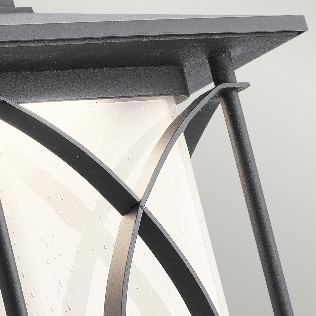 Quintiesse Ashbern Single Large IP44 Wall Lantern - Textured Black