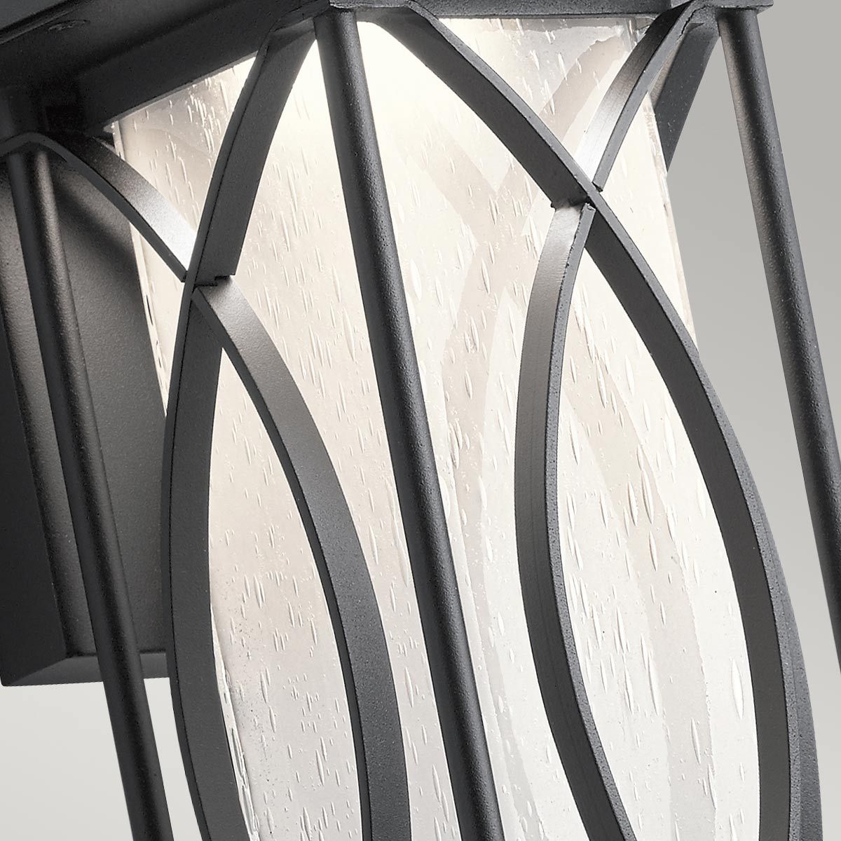 Quintiesse Ashbern Single Small IP44 Wall Lantern - Textured Black