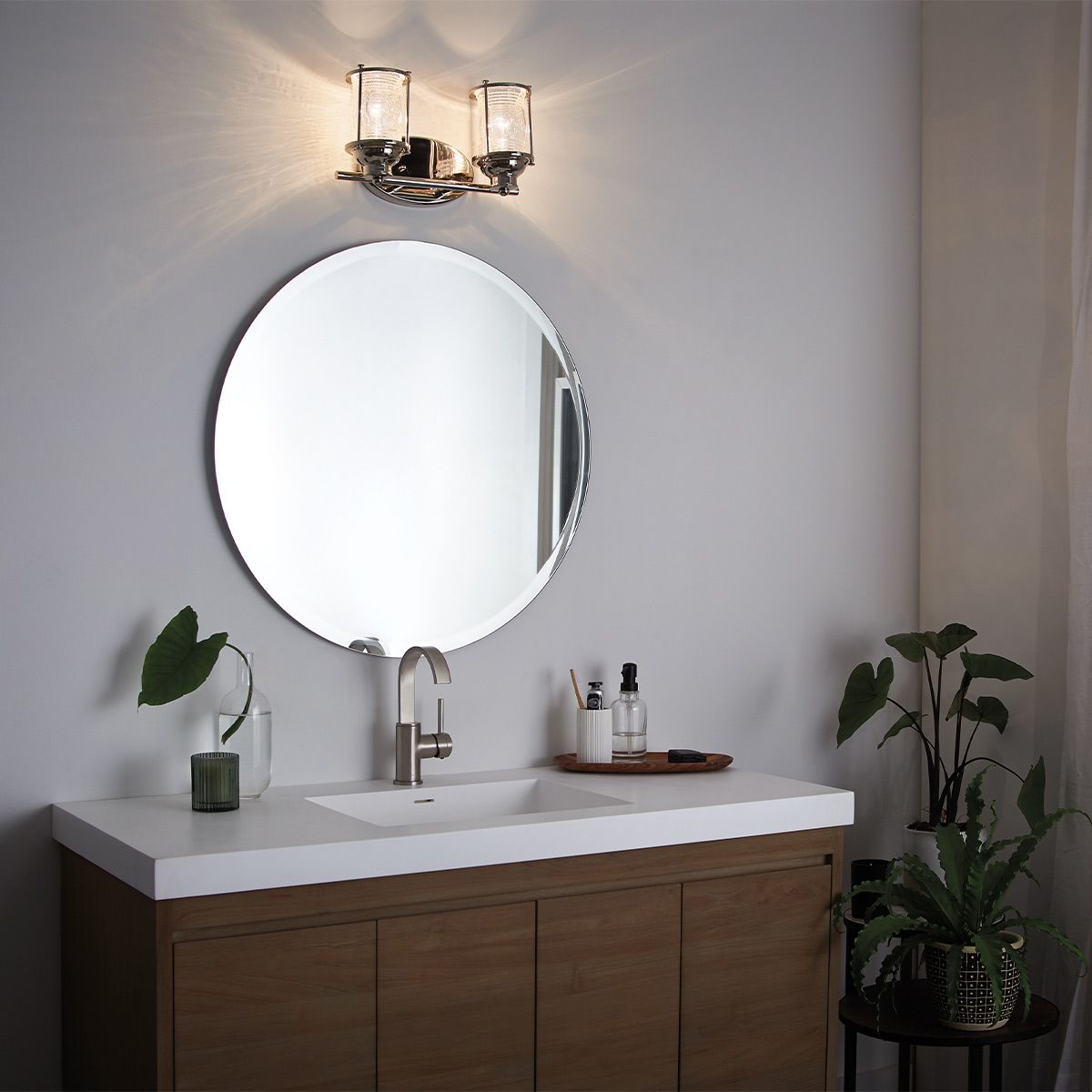 Quintiesse Ashland Bay 2 Light Bathroom Wall Light - Chrome