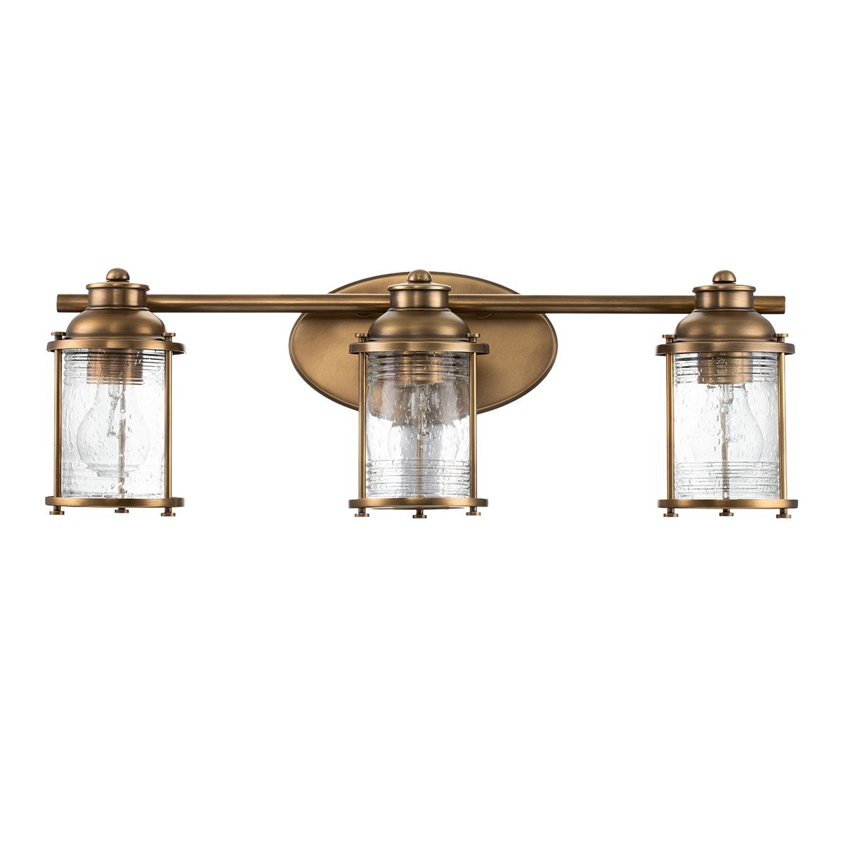 Quintiesse Ashland Bay 3 Light Bathroom Wall Light - Natural Brass
