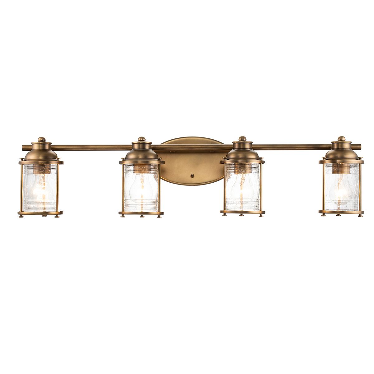 Quintiesse Ashland Bay 4 Light Bathroom Wall Light - Natural Brass