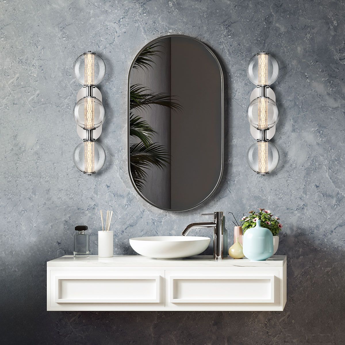 Quintiesse Atomo 3 Light Wall Light - Polished Chrome