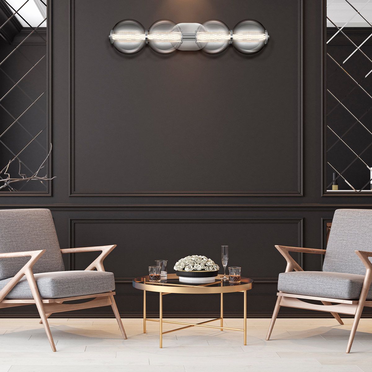 Quintiesse Atomo 4 Light Wall Light - Polished Chrome