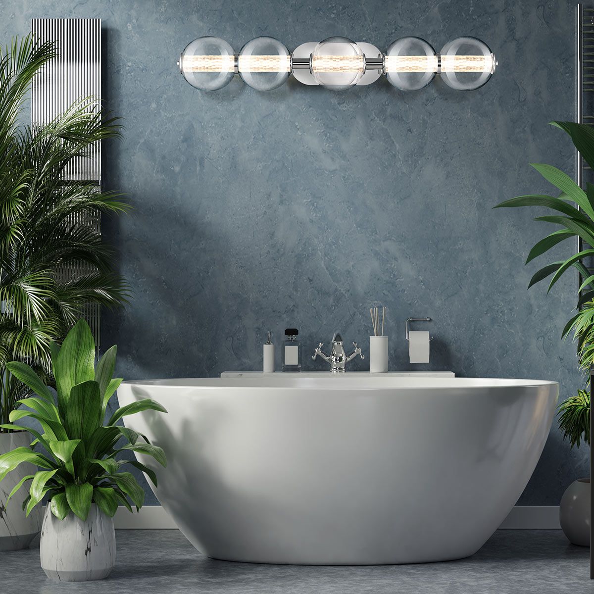 Quintiesse Atomo 5 Light Wall Light - Polished Chrome
