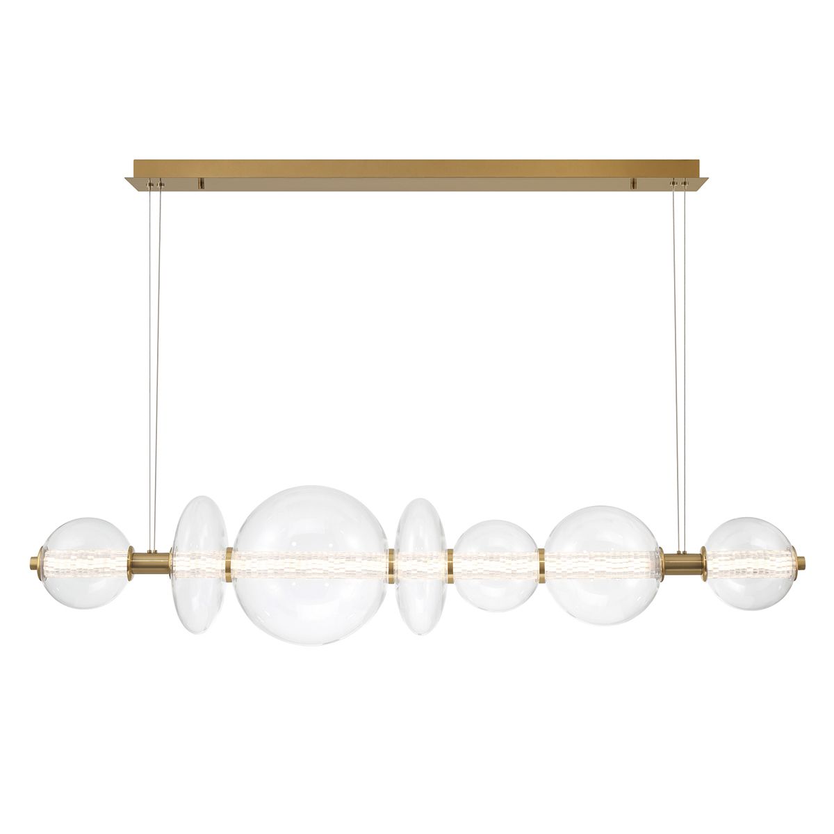 Quintiesse Atomo 7 Light Linear Pendant - Gold