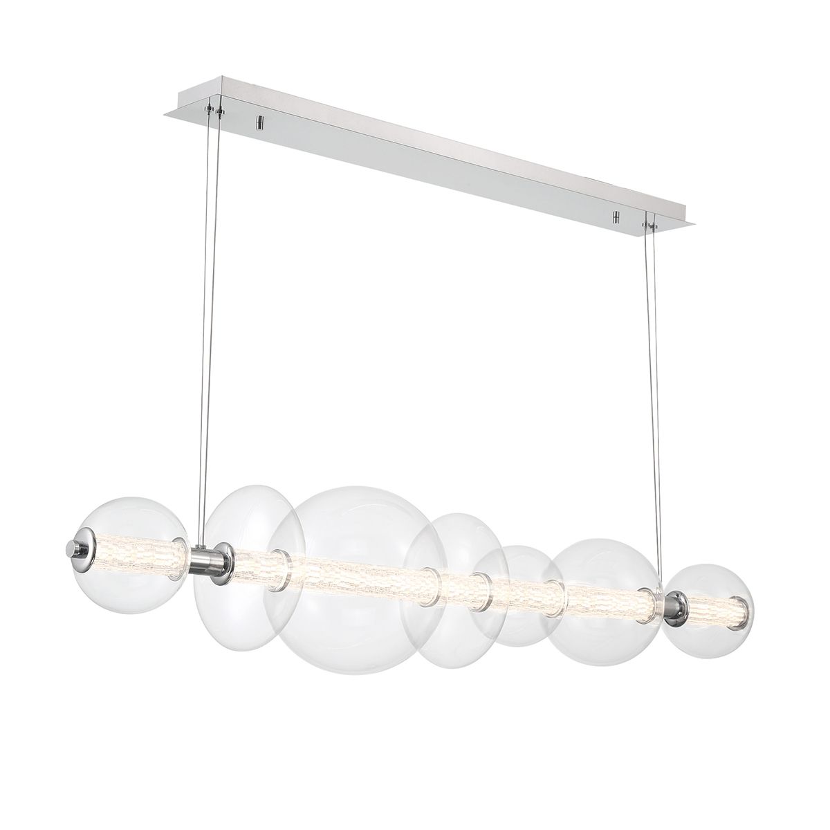 Quintiesse Atomo 7 Light Linear Pendant - Polished Chrome