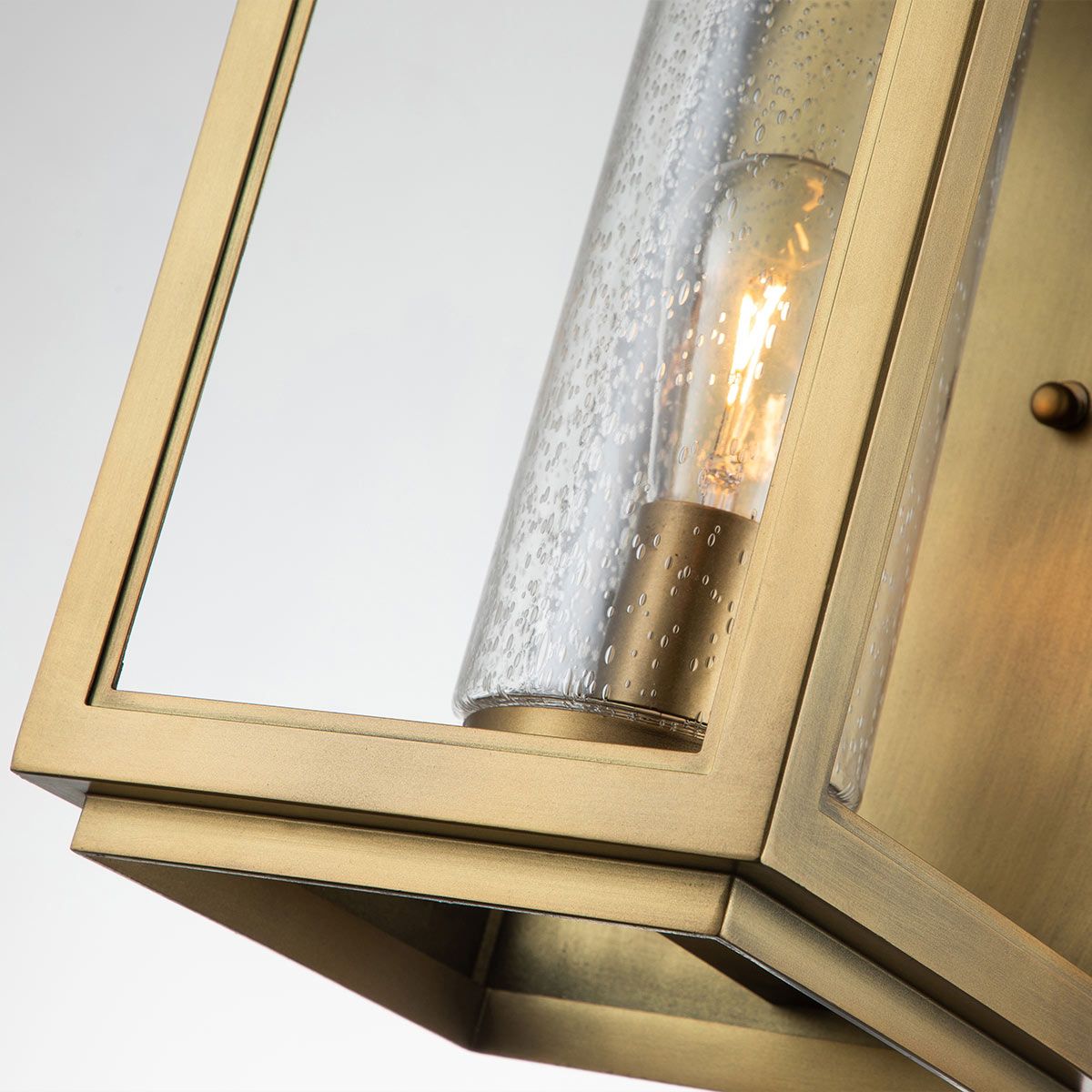 Quintiesse Atwater Single Large Wall Lantern - Distressed Brass