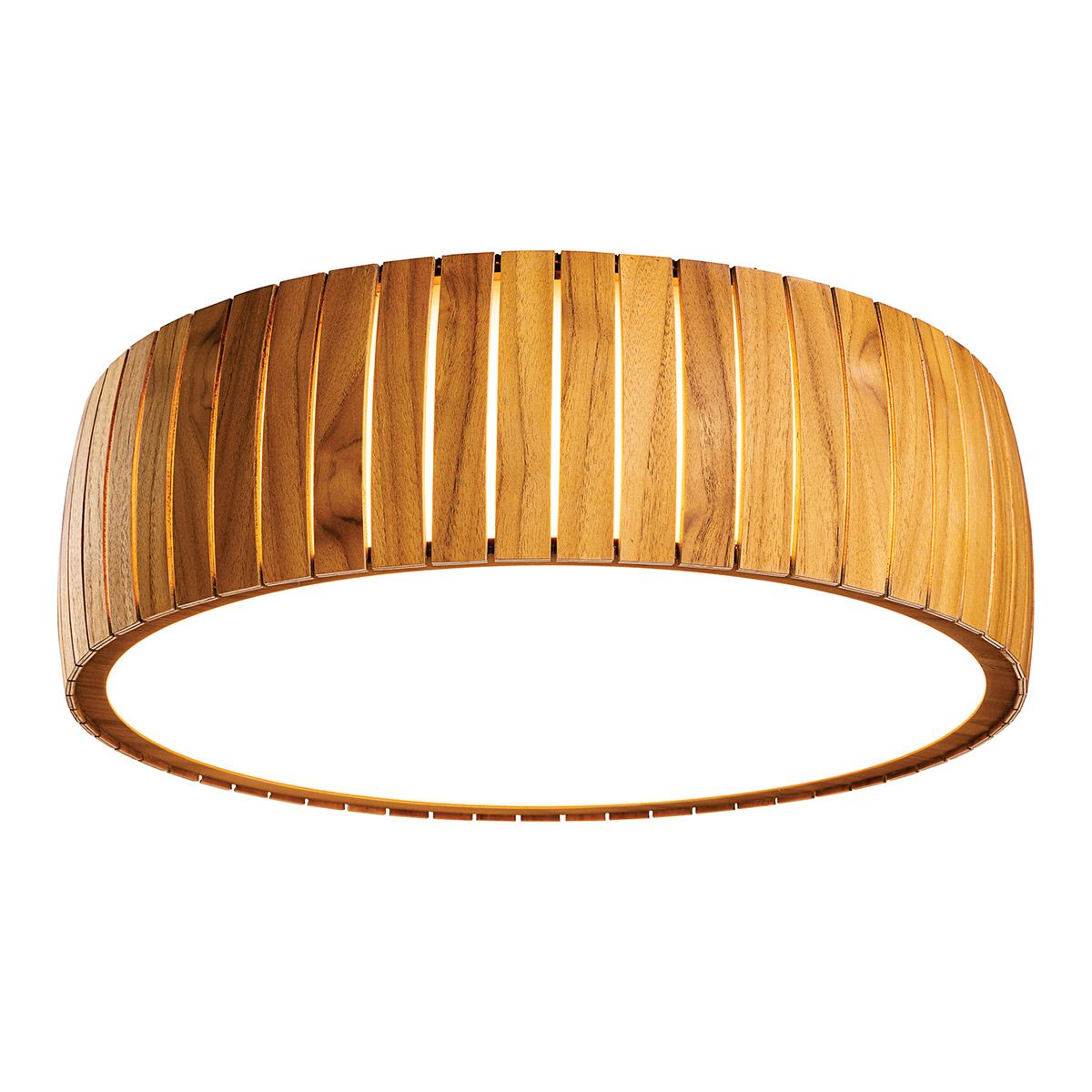 Quintiesse Barrel LED Flush Mount - Teak Veneer