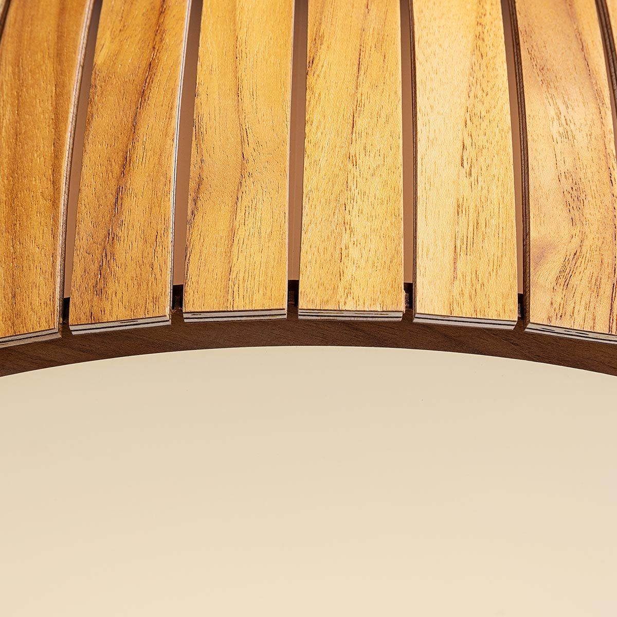 Quintiesse Barrel LED Flush Mount - Teak Veneer