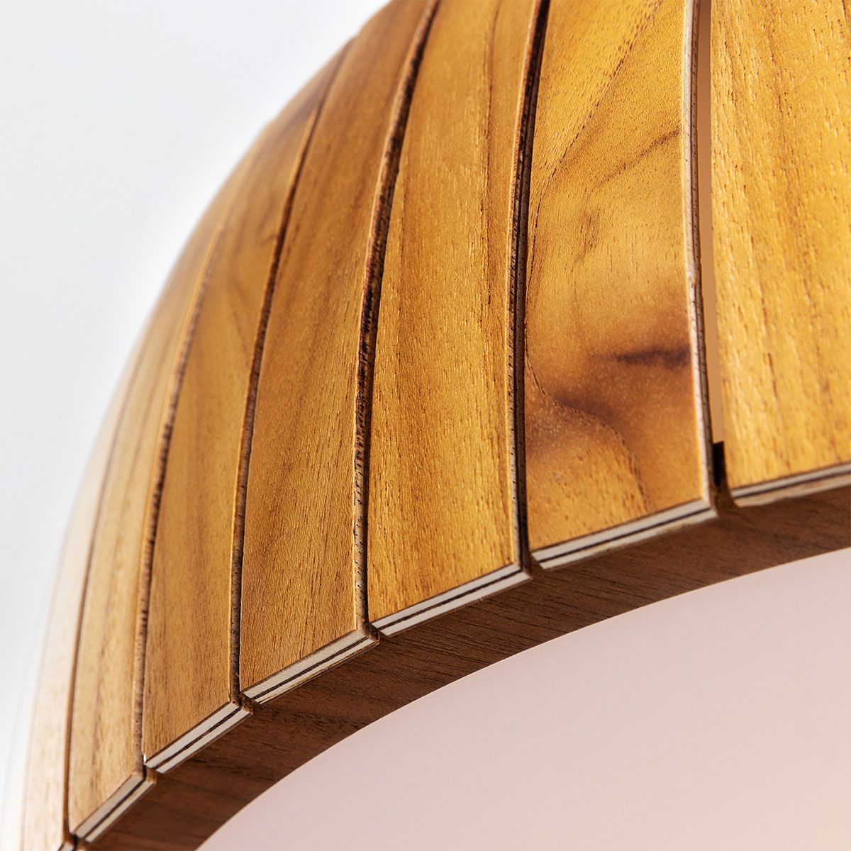 Quintiesse Barrel LED Flush Mount - Teak Veneer