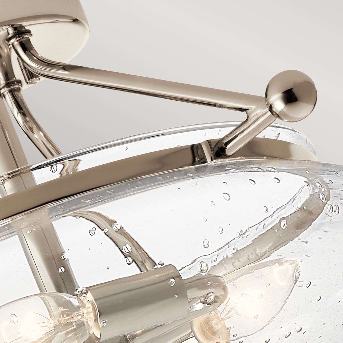 Quintiesse Belle 3 Light Semi-Flush Fitting - Polished Nickel
