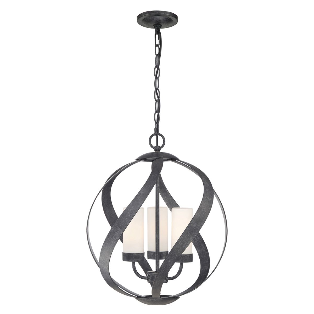 Quintiesse Blacksmith 3 Light Outdoor Chandelier - Old Black