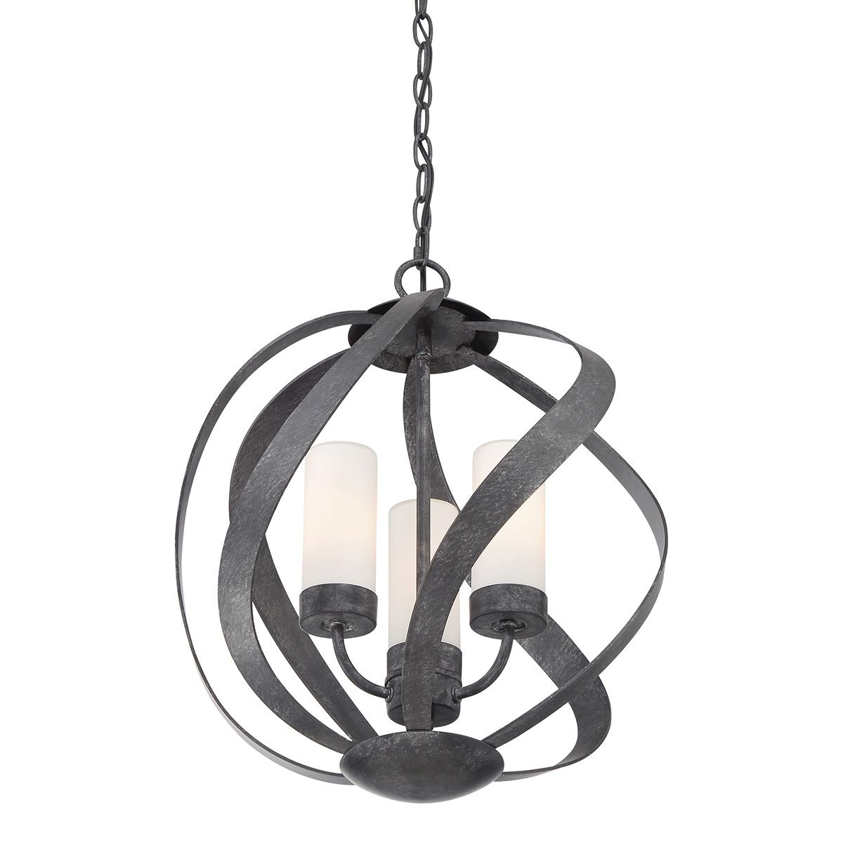 Quintiesse Blacksmith 3 Light Outdoor Chandelier - Old Black