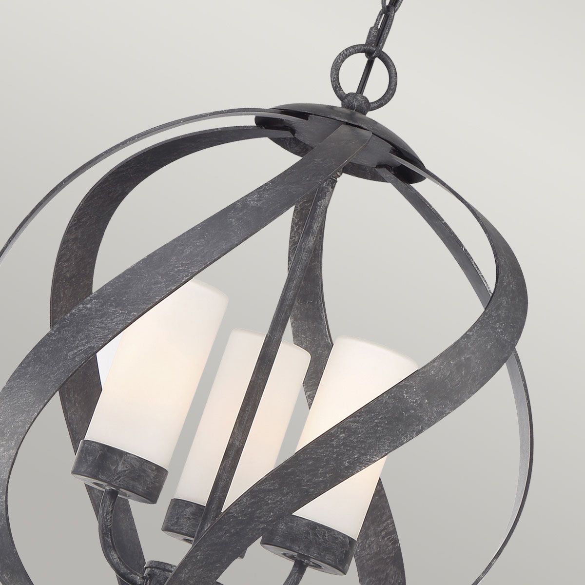 Quintiesse Blacksmith 3 Light Outdoor Chandelier - Old Black