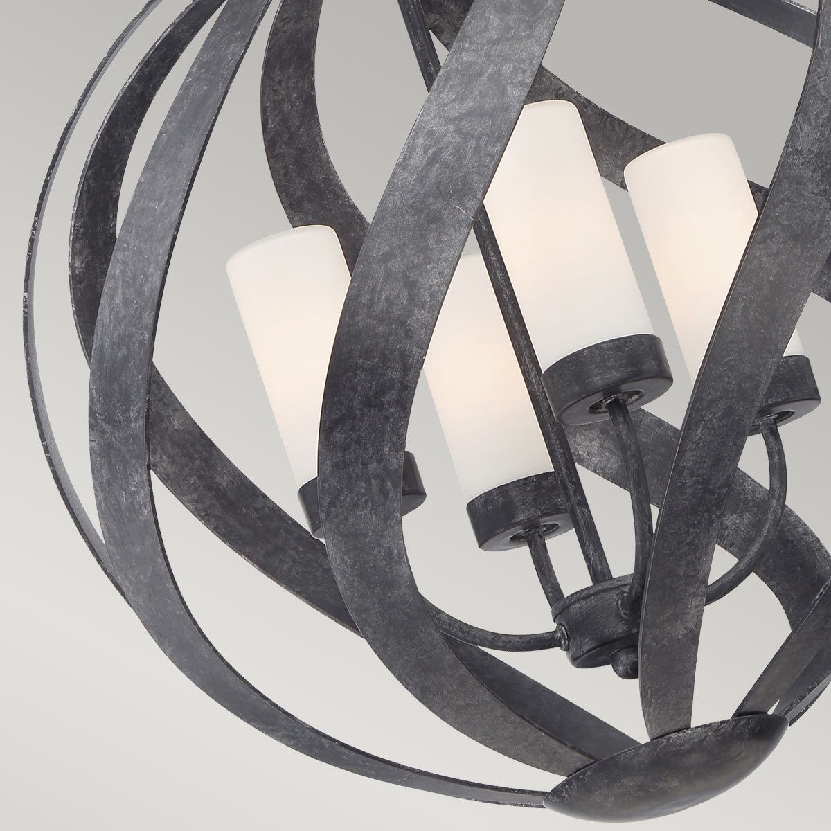 Quintiesse Blacksmith 4 Light Outdoor Chandelier - Old Black