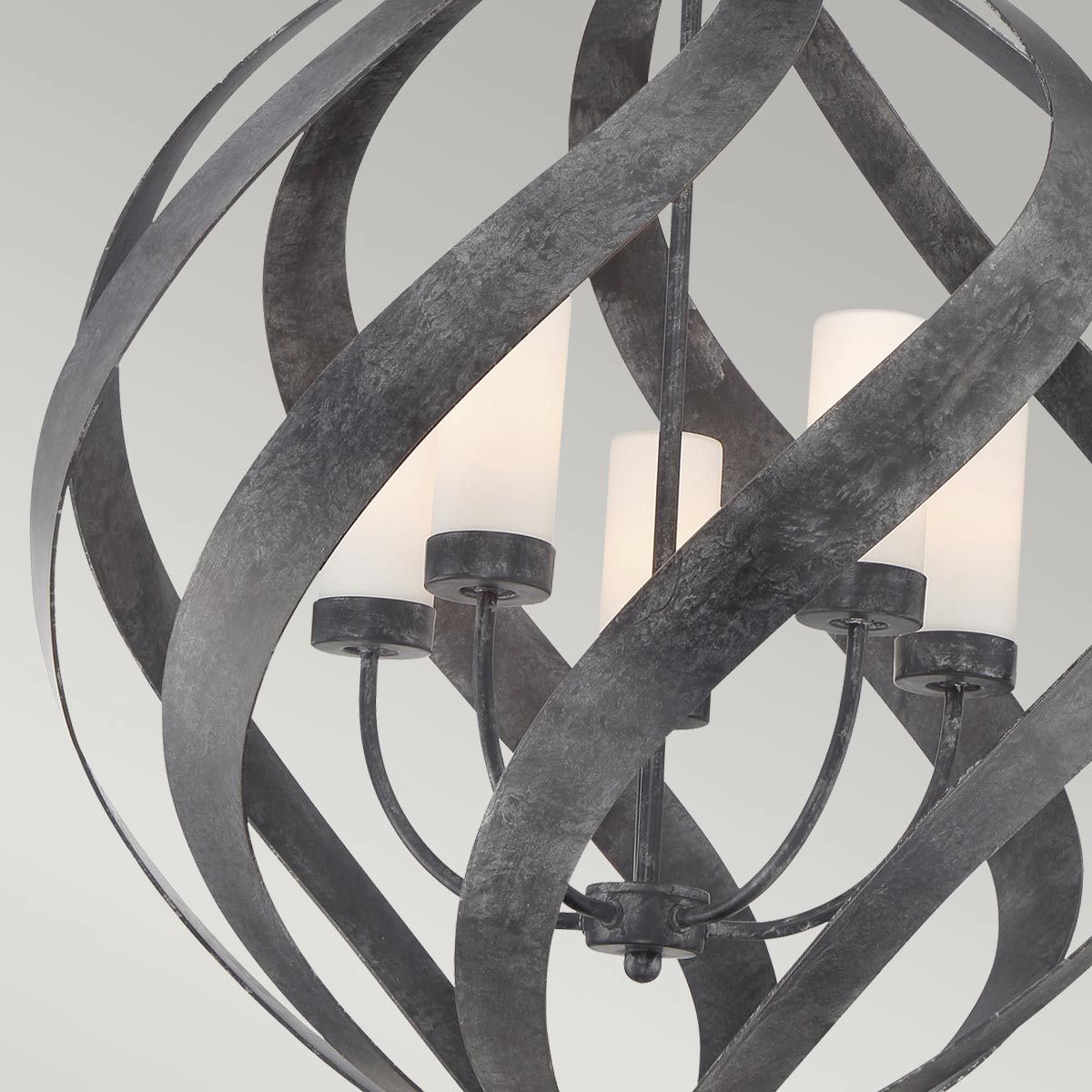 Quintiesse Blacksmith 5 Light Outdoor Chandelier - Old Black