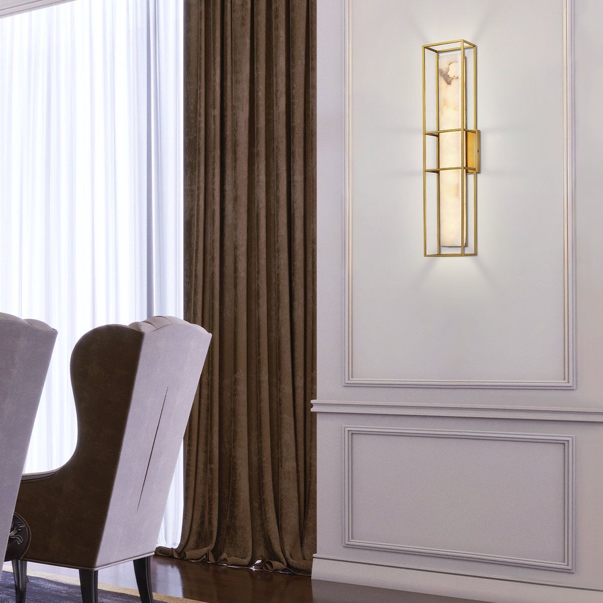 Quintiesse Blakley 1 Light Wall Light Large - Matte Gold