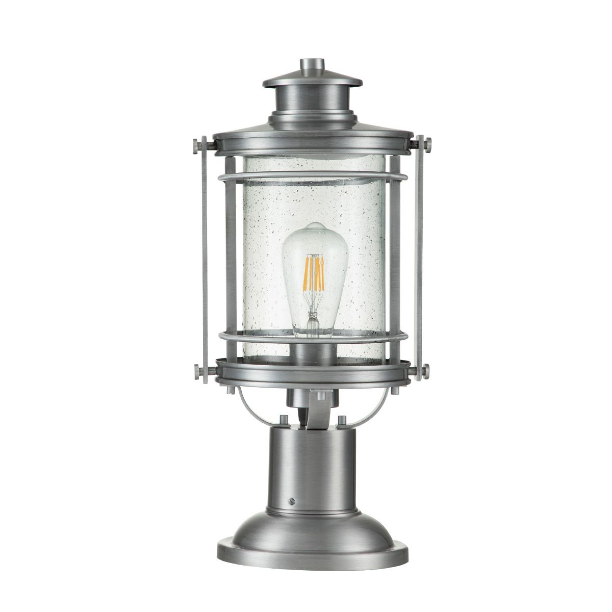 Quintiesse Booker Single Medium Pedestal Lantern - Aluminium