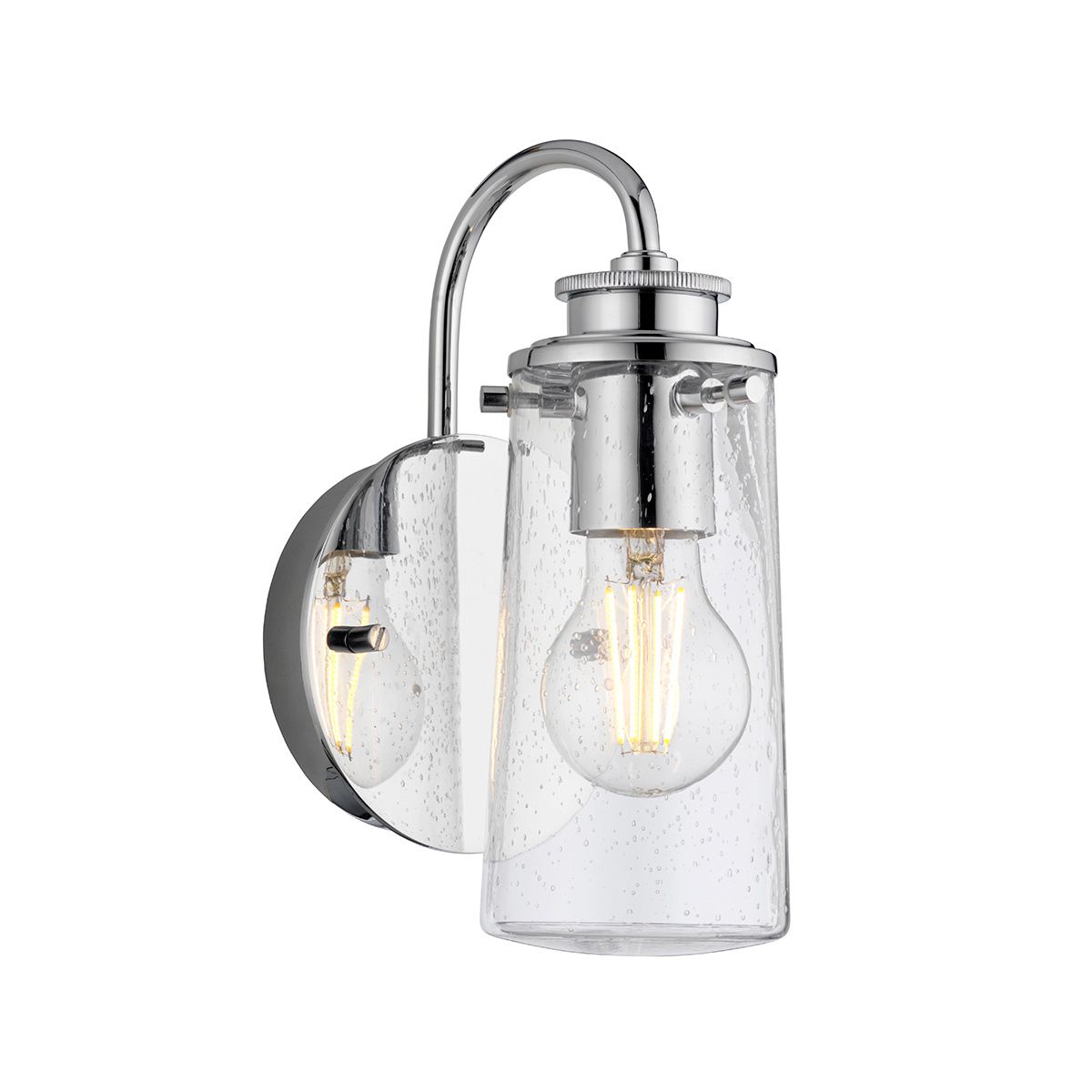Quintiesse Braelyn Single Bathroom Wall Light - Polished Chrome