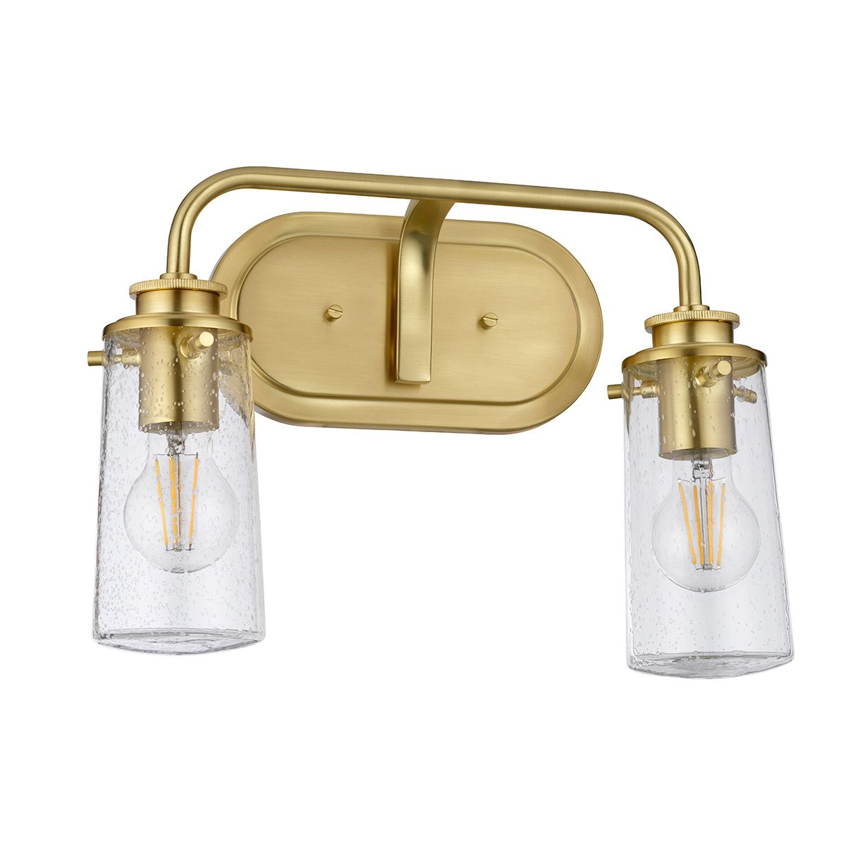 Quintiesse Braelyn 2 Light Bathroom Wall Light - Brushed Brass