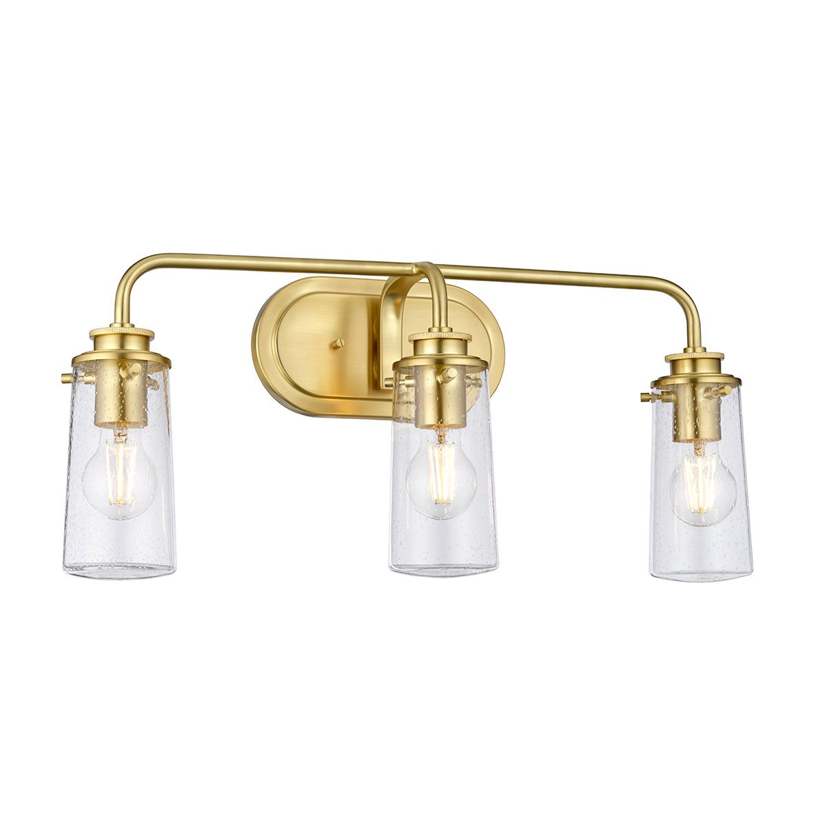 Quintiesse Braelyn 3 Light Bathroom Wall Light - Brushed Brass