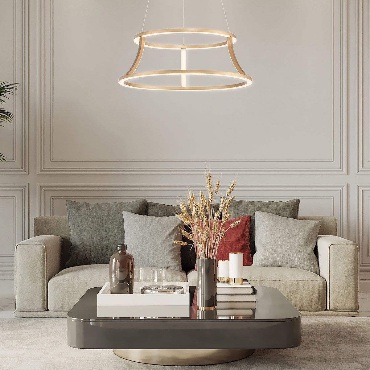 Quintiesse Cadoux Pendant Chandelier - Satin Gold