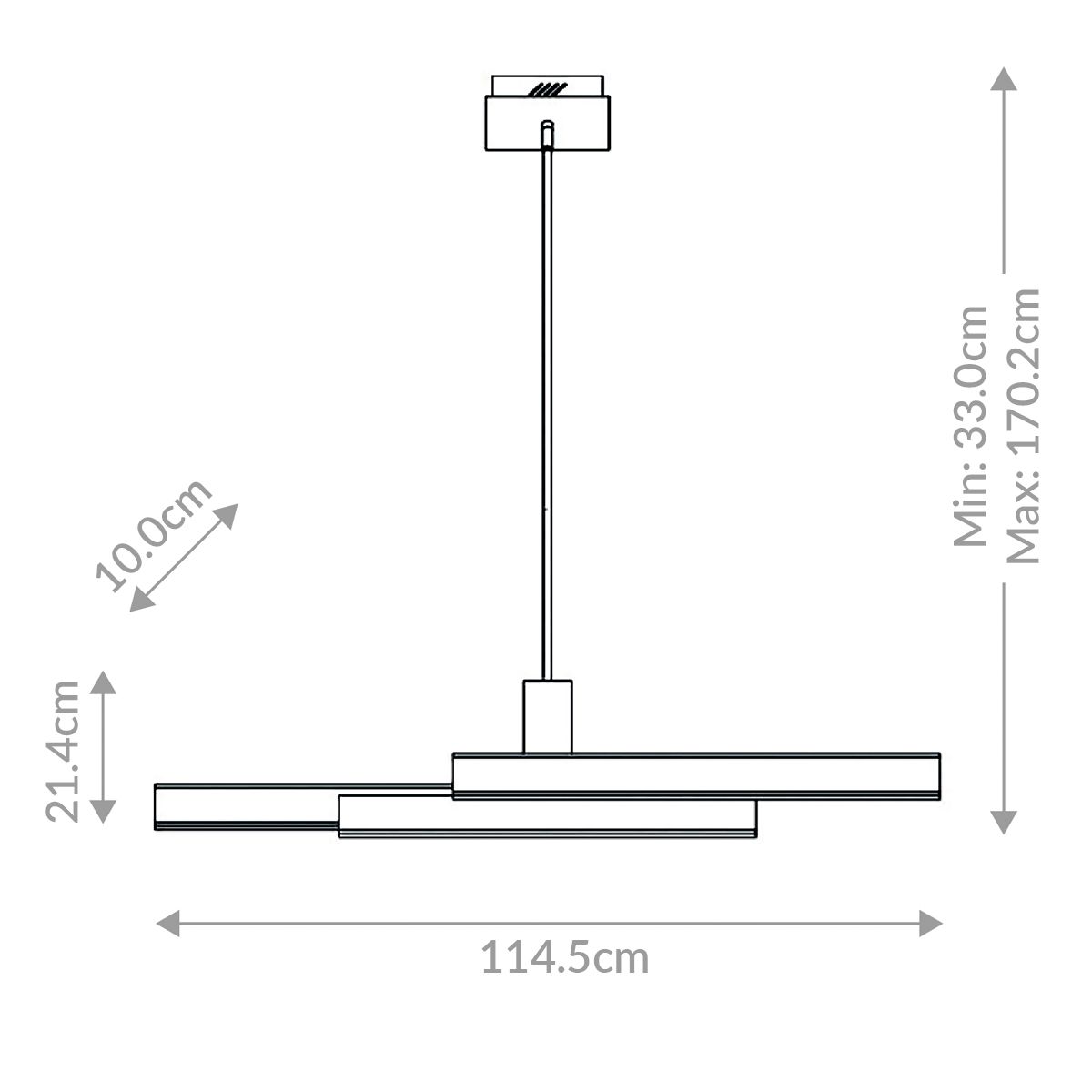 Quintiesse Cameno Linear Pendant - Matte Gold