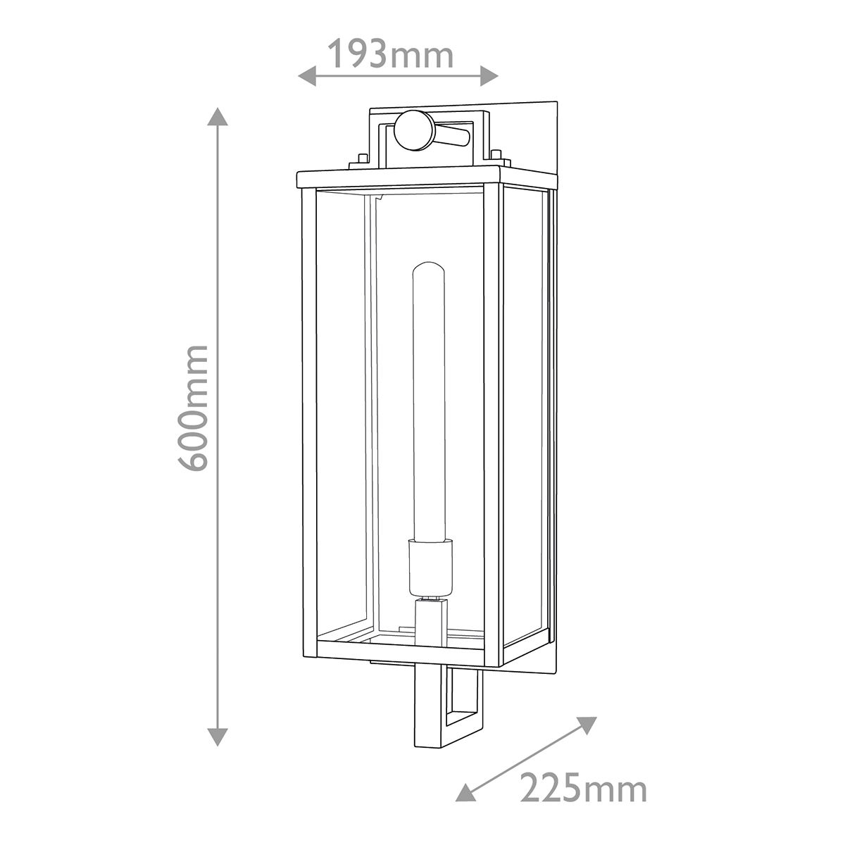 Quintiesse Catalina 1 Light Large Wall Lantern - Black with Burnished Bronze accents