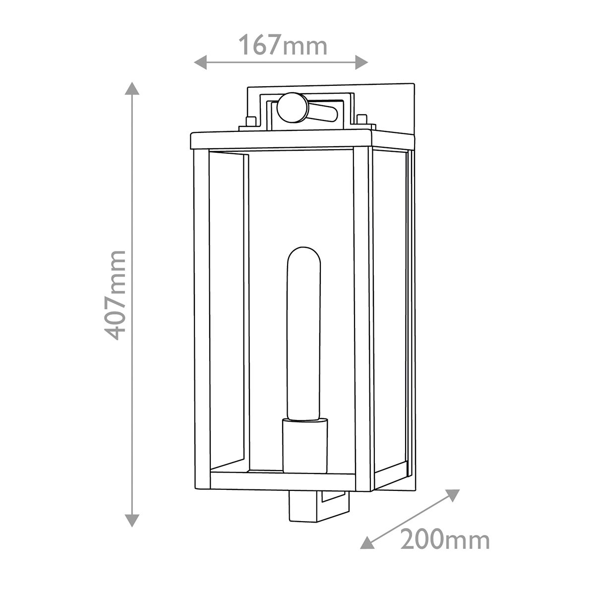 Quintiesse Catalina 1 Light Medium Wall Lantern - Black with Burnished Bronze accents